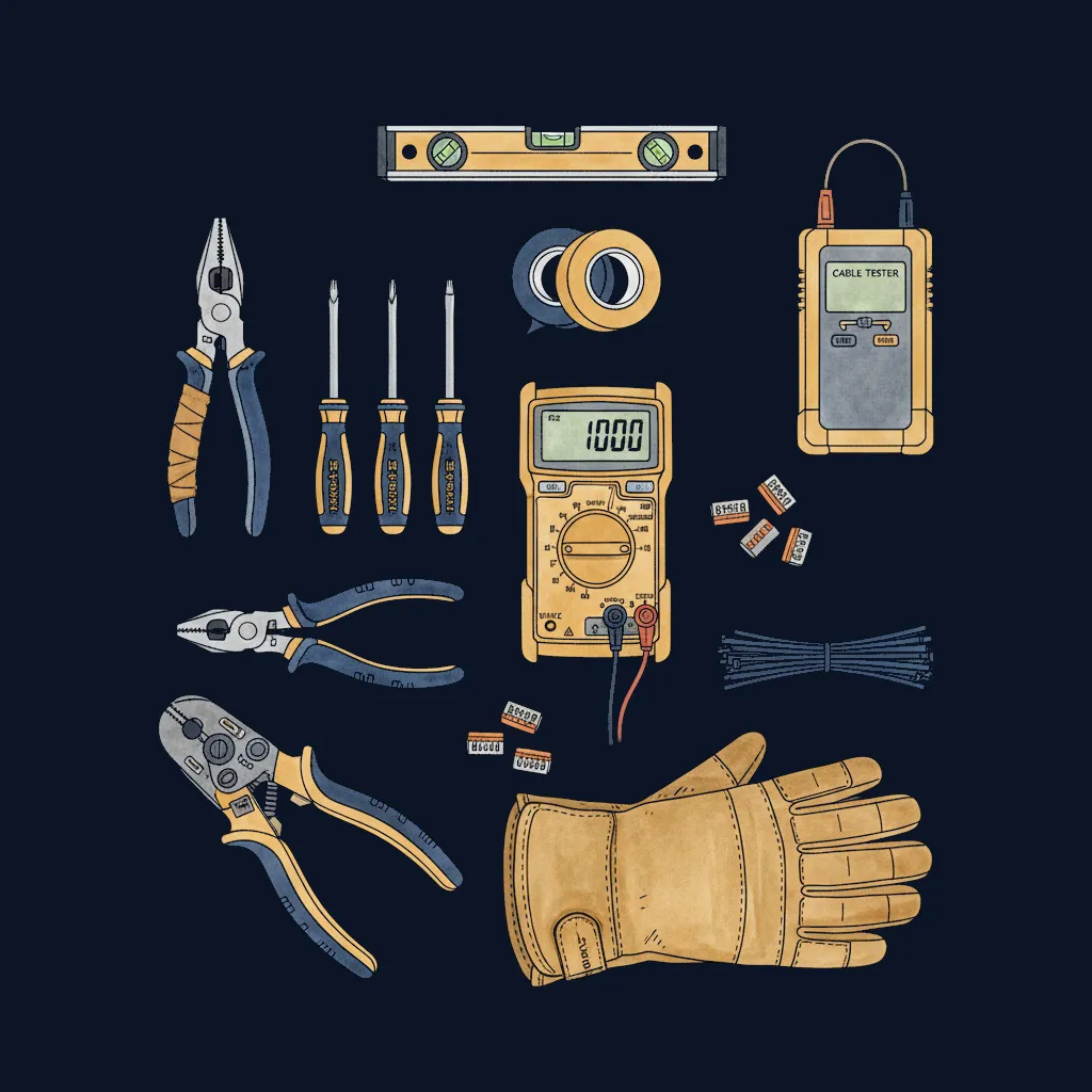 Professional electrician tools and equipment